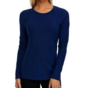 NWT Felina Womens Long Sleeve Crew Neck Everyday T-Shirt Blue Size S $30 11HL084